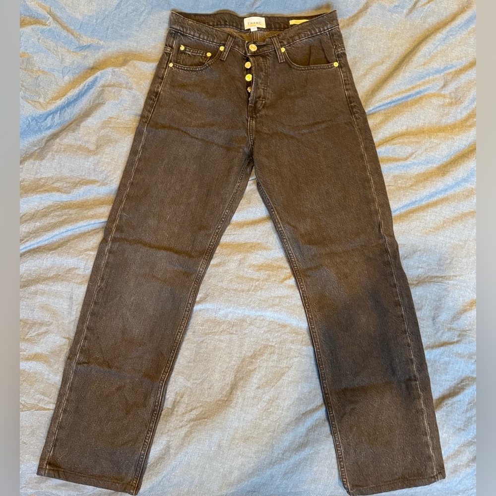 FRAME Mens The Straight Leg Jeans Inkwell Black Size 29